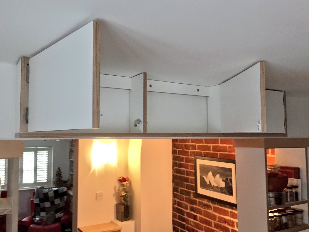 I had a lovely morning scribing and fitting these cabinets in a local cottage. Using birch ply for the carcasses and beech for the tops. One is for holding files and the other is for storage for freshly made jam.....