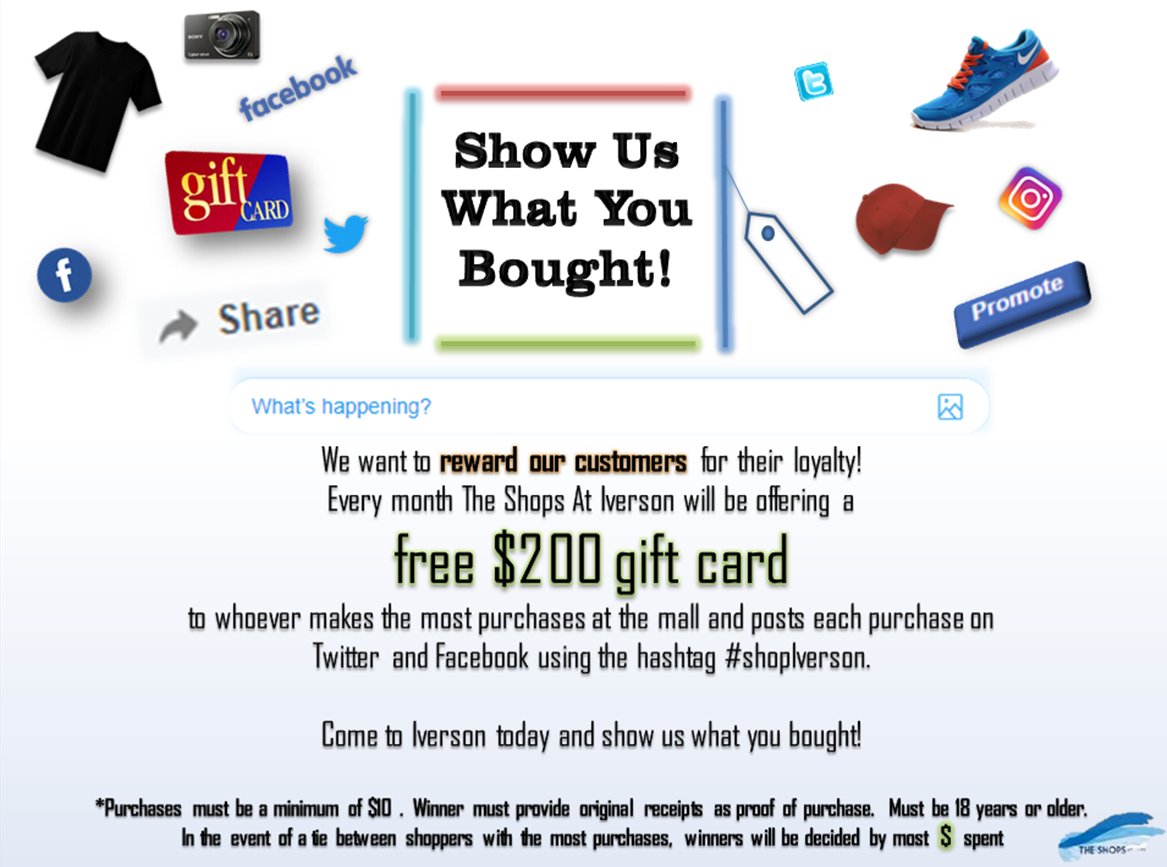 shopsativerson's tweet photo. A New year, a New Winner!  Shop at Iverson to win a chance at a free $200 giftcard by uploading your purchase on social media using the #shopiverson hashtag.  There's a new winner every month! https://t.co/jqi5US7g9d