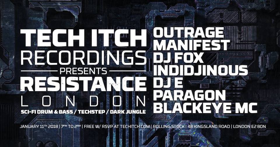 Tech Itch Recordings RESISTANCE:London 11th january.... ;)
facebook.com/events/1252295…