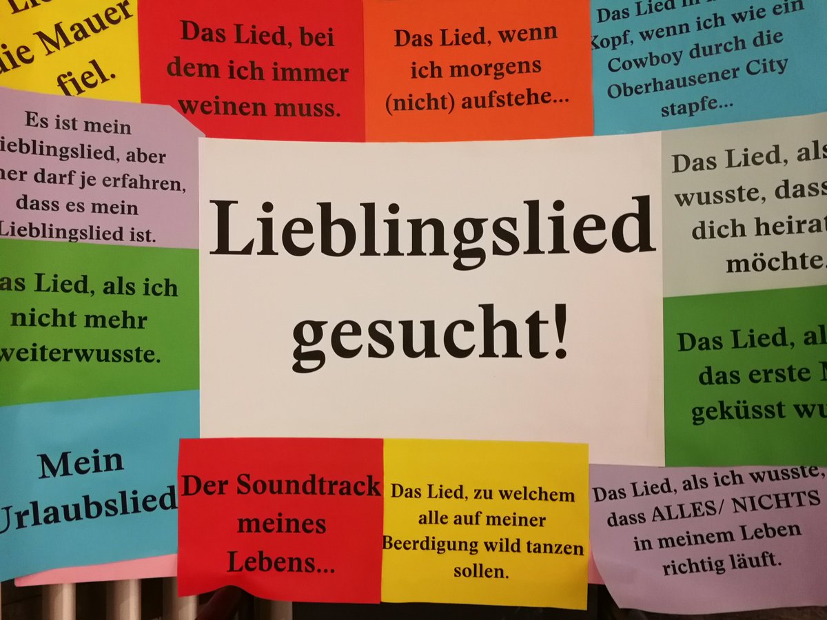 LIEBLINGSLIED GESUCHT! Es gibt Lieder, mit denen wir ganz besondere Momente verbinden.  Schickt uns Eure Lieblingslieder und Eure  Geschichten dazu. Ronja Oppelt wird dann daraus einen Abend voller Poesie im „Späti“ entstehen lassen. Mail: besucherbuero@theater-oberhausen.de