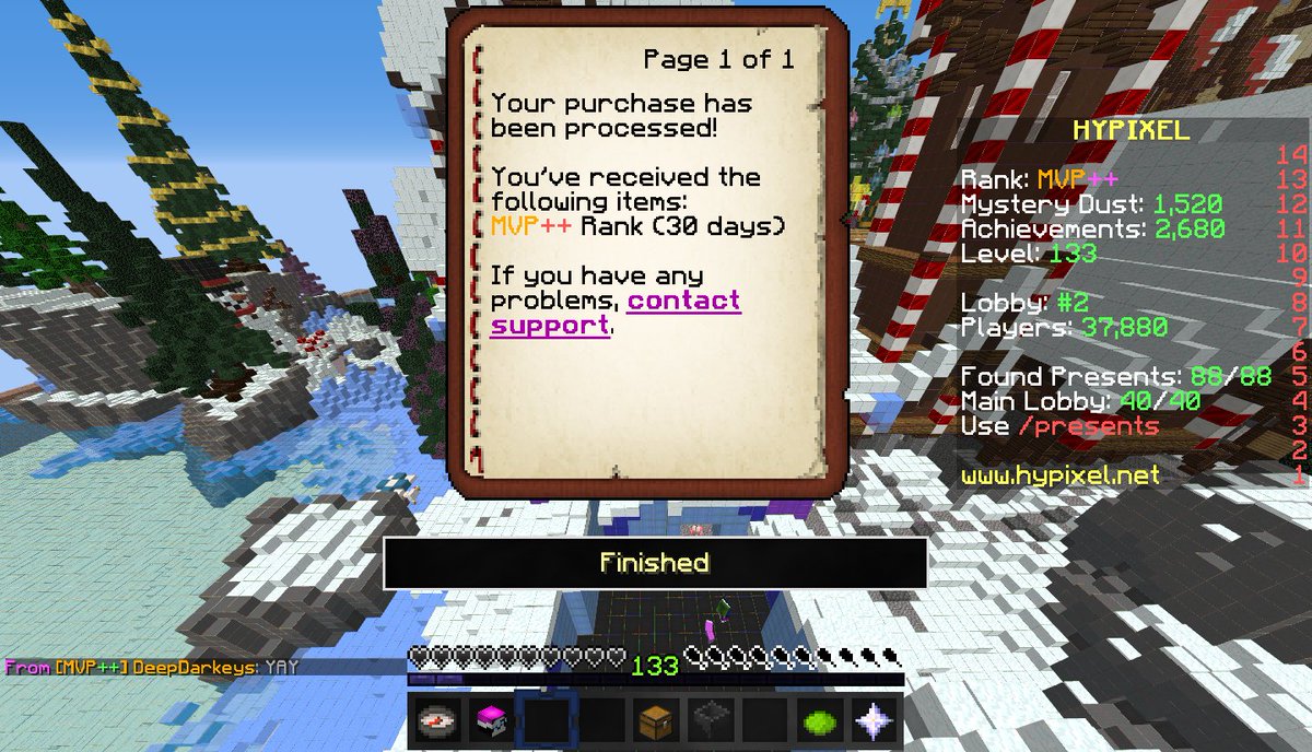 RufflezHypixel's tweet photo. It's going to be fun trying this out! Thanks for the sweet surprise, Deep! 🎁❤️😊 @Hypixel @HypixelNetwork #MVPplusplus https://t.co/XlGbGFJEV3