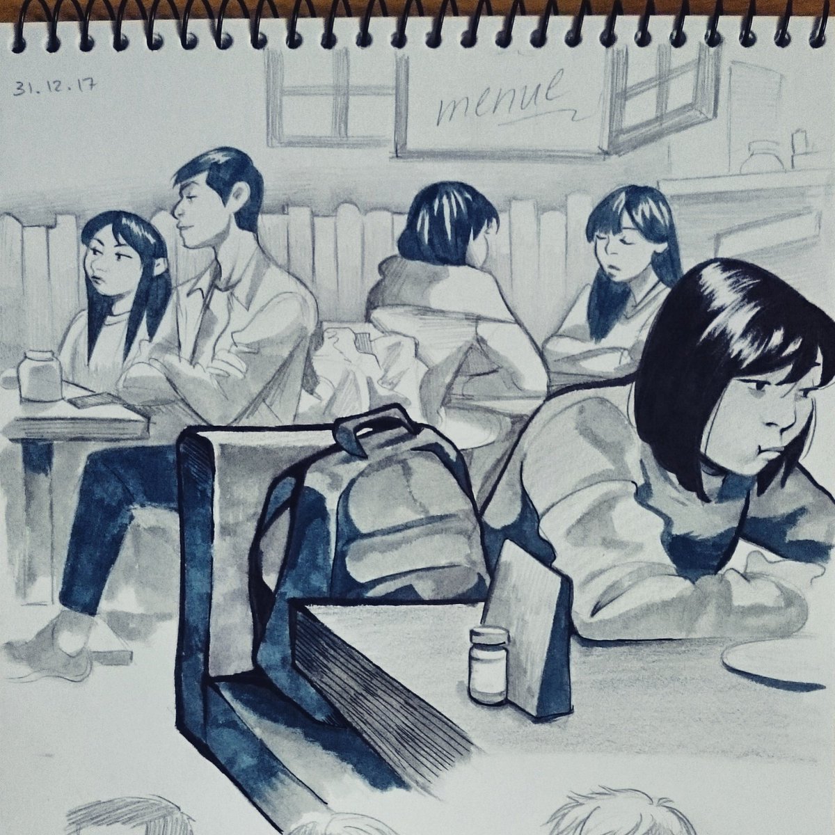 Sketched in a cute retro cafe in Ximen. 