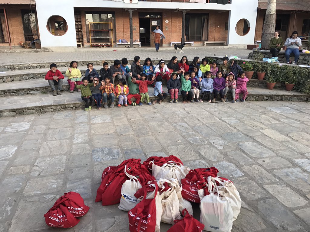A very busy afternoon <a href="/AmaGharNepal/">Ama Foundation</a>, handing out all the care packages to the children. Thank you to all the sponsors, it was overwhelming but a moment we will treasure forever ❤️#HuddleAndBliss  #NorthamptonCollege #3MumsDo #Nepal