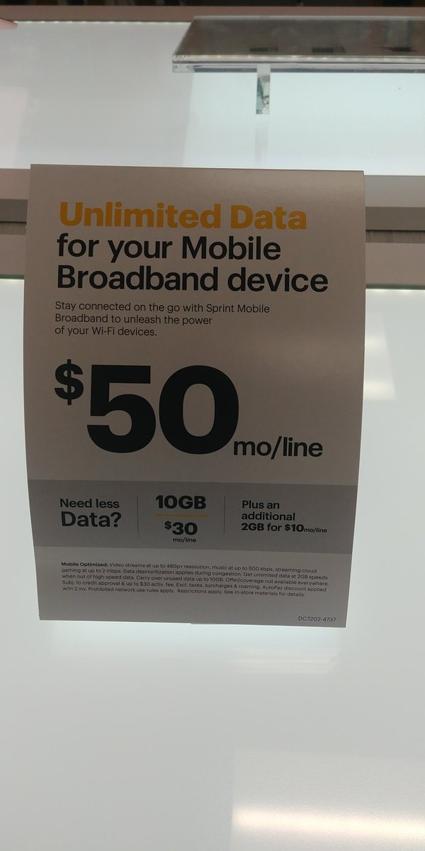 $50.00 for unlimited for the hot spot this is great .internet on  the go with my laptop or ipad love it .🎉🎉🎉🎉