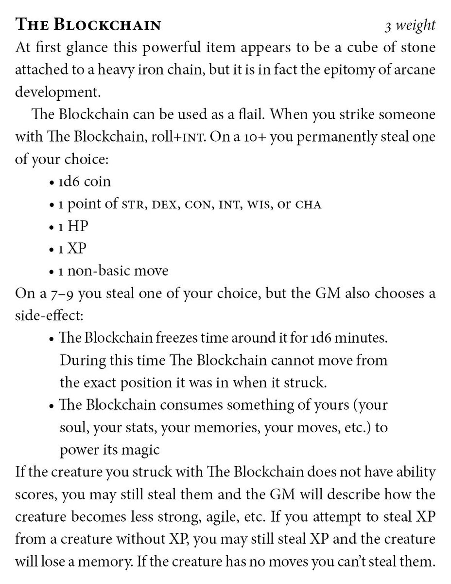 Dungeon World now has a blockchain.