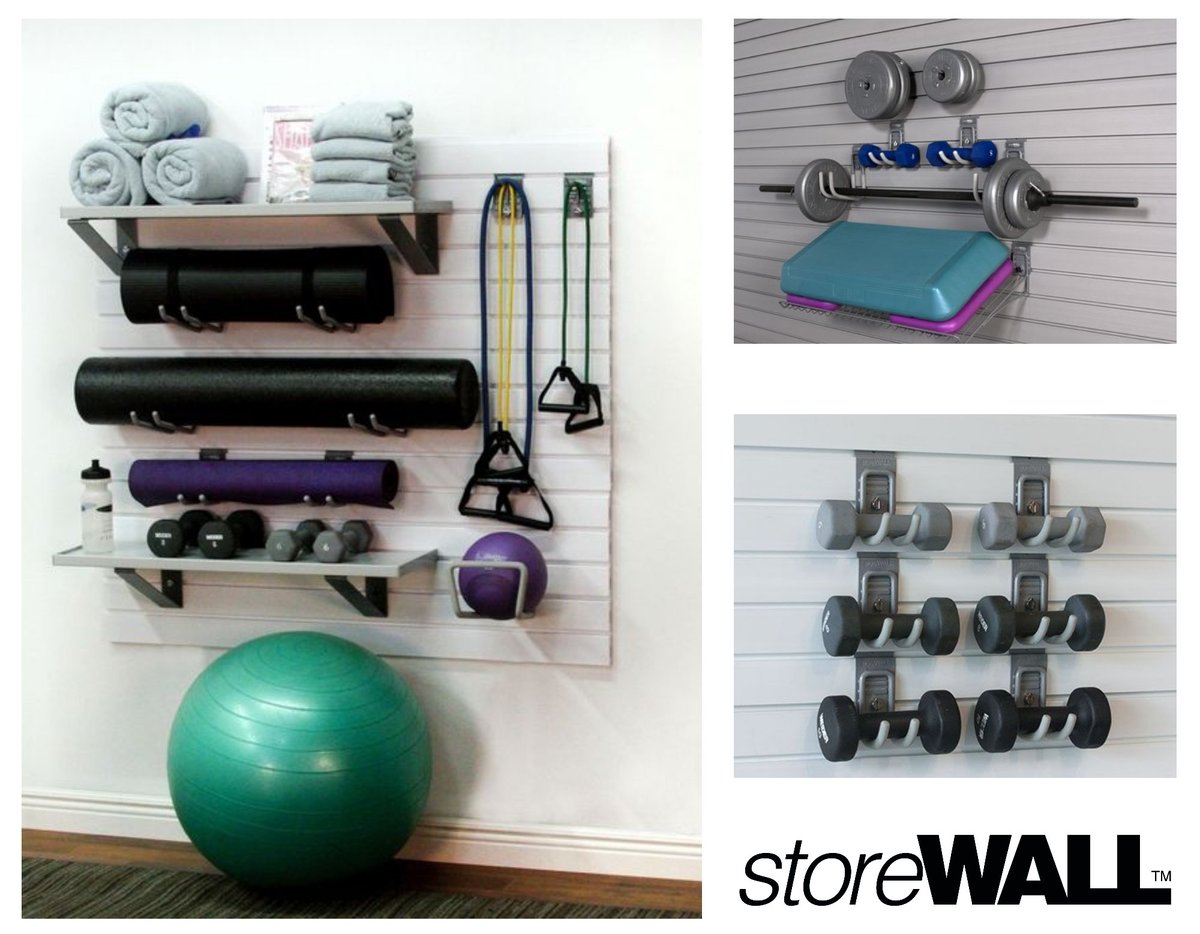 GarageIntDesign's tweet photo. If space is a premium and you are looking for a home for your gym equipment then StoreWALL can keep everything in order and always easily accessible. #garagegym #homegym #storeWALL #wallstorage #garageorganisers #garageinteriordesign https://t.co/WbvMNou0Hx