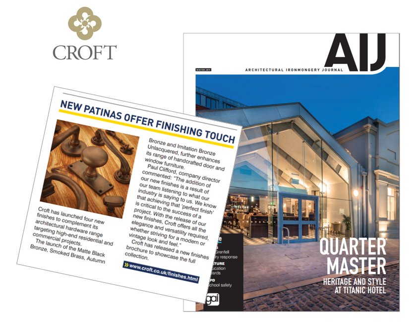crofthardware's tweet photo. Our recent New Finishes launch was featured in the latest issue of AIJ!
More exciting product news to follow very soon! #CroftLaunch
https://t.co/Koey8Sp4oK https://t.co/puT0Xpj8VK
