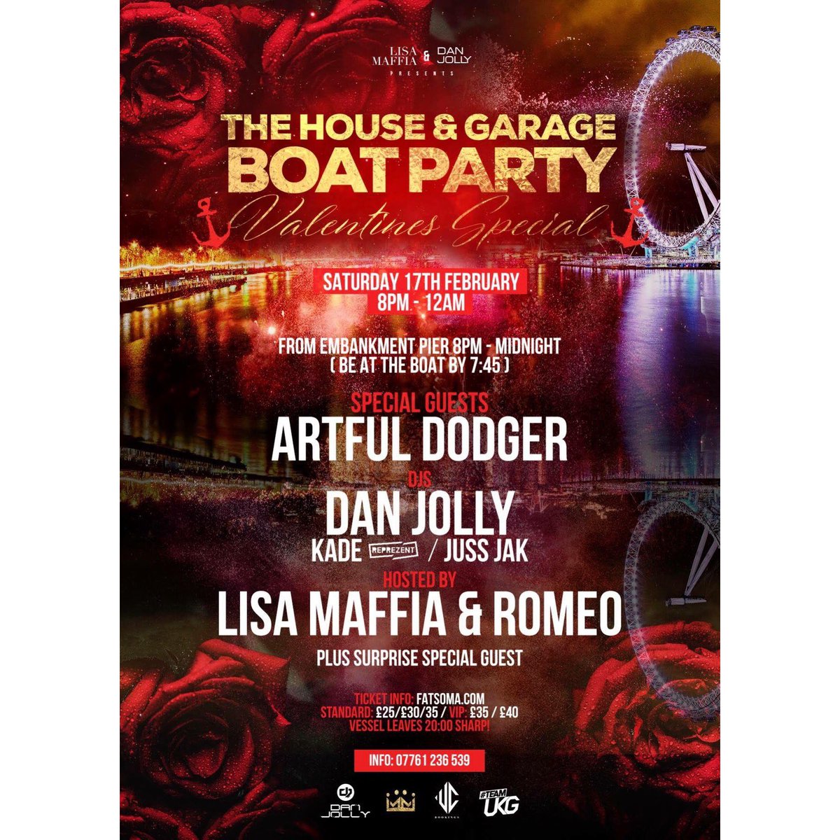 Don’t miss out this time! The last boat was a complete sell out!                    
❣️❣️❣️❣️❣️❣️❣️❣️
Ticket Link: fatsoma.com/TeamUKG/w6hu16…
facebook.com/events/1415980… <a href="/GarageBoatParty/">GarageBoatParty</a> <a href="/DJDanJolly/">Dan Jolly</a> ❤️