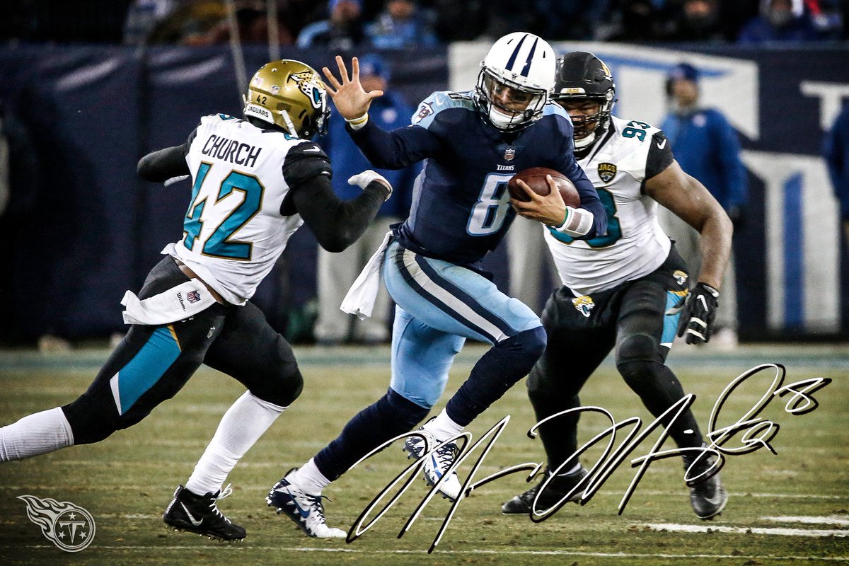 Retweet for a chance to win a personalized autographed photo of the Marcus Mariota stiff arm. #TitanUp