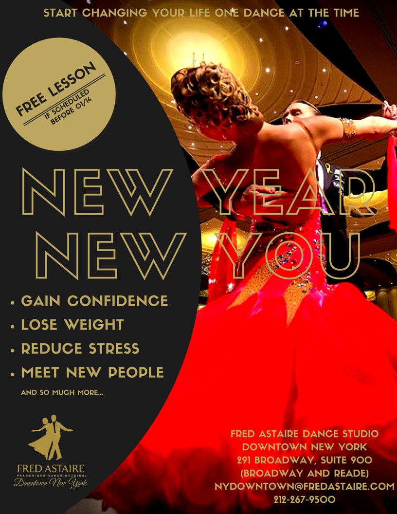 FredAstaireNYD's tweet photo. New Year, New You!
Start dancing today with the best dance Studio in New York City!
#NewYearsResolution #NewYear #newyou #Dance #ballroomdancetube #NewYorkCity #NewYork #dancelessons #privatedancelessons #NewYearNewYou #loseweight #confidence #elegance #newhobby #NewYear2018 https://t.co/r2DeXsFYoi