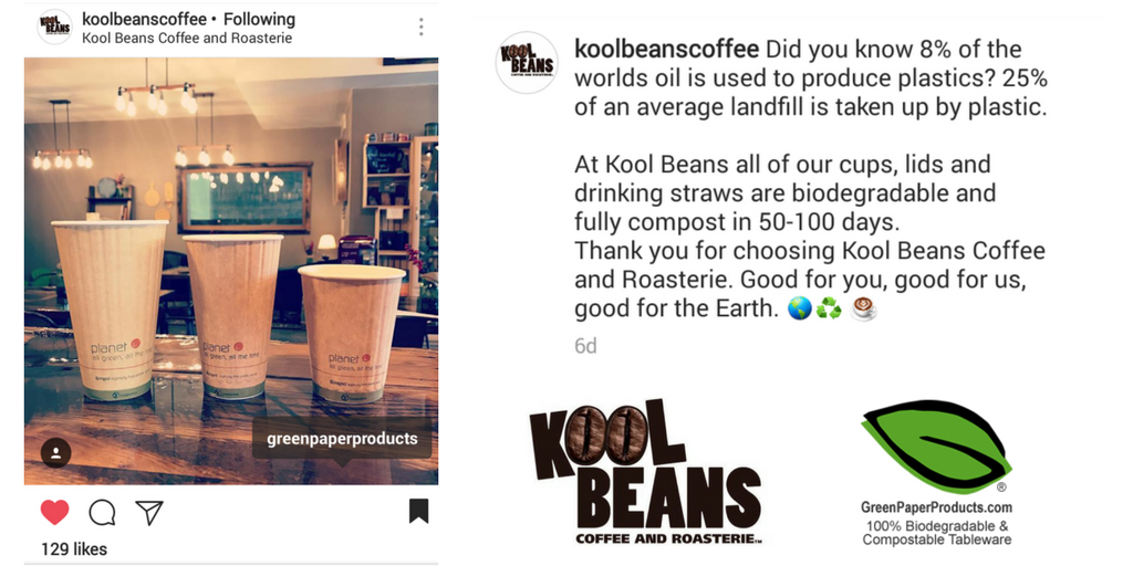 GreenPaperProd's tweet photo. Thanks so much to @coffee_kool ​for the shout-out over the holiday! We're beyond proud to partner w/ fellow #smallbusinesses to offer #compostable options that support their sustainability missions and the planet. #coffee #earth #environment #noplastic #nofoam #wednesdaywisdom https://t.co/PU9MALrHzr