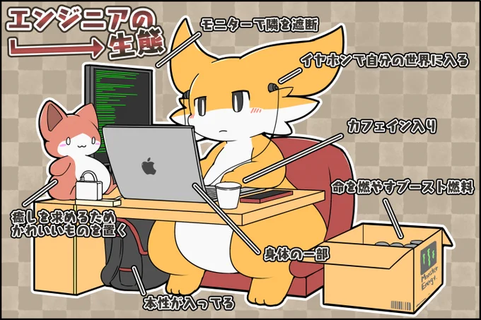エンジニアの生態 身の周り編 #擬竜戯画 