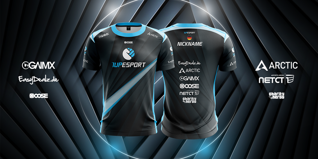 1UPESPORT's tweet photo. We are very proud to present you the new #1UPeSport Jersey for #2K18! 

Crafted with much love by our partner @XOOSEtweet 💙

First time in action at the @PSLiga Masters Winter 2017 LAN-Finals this month! 🎮

#1UPeSport2018 #NewJersey https://t.co/MhCtr64lvx