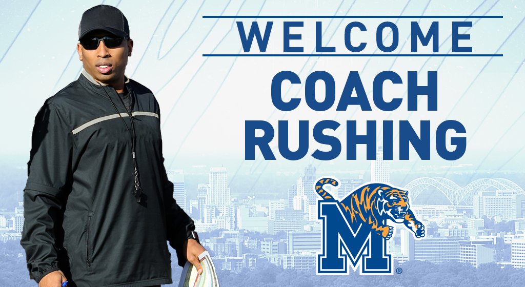 MemphisFB's tweet photo. A Super Bowl Champion joins the coaching staff in @TJRushing20! A bright young defensive mind. #GoTigersGo https://t.co/KqZtCcC5dI