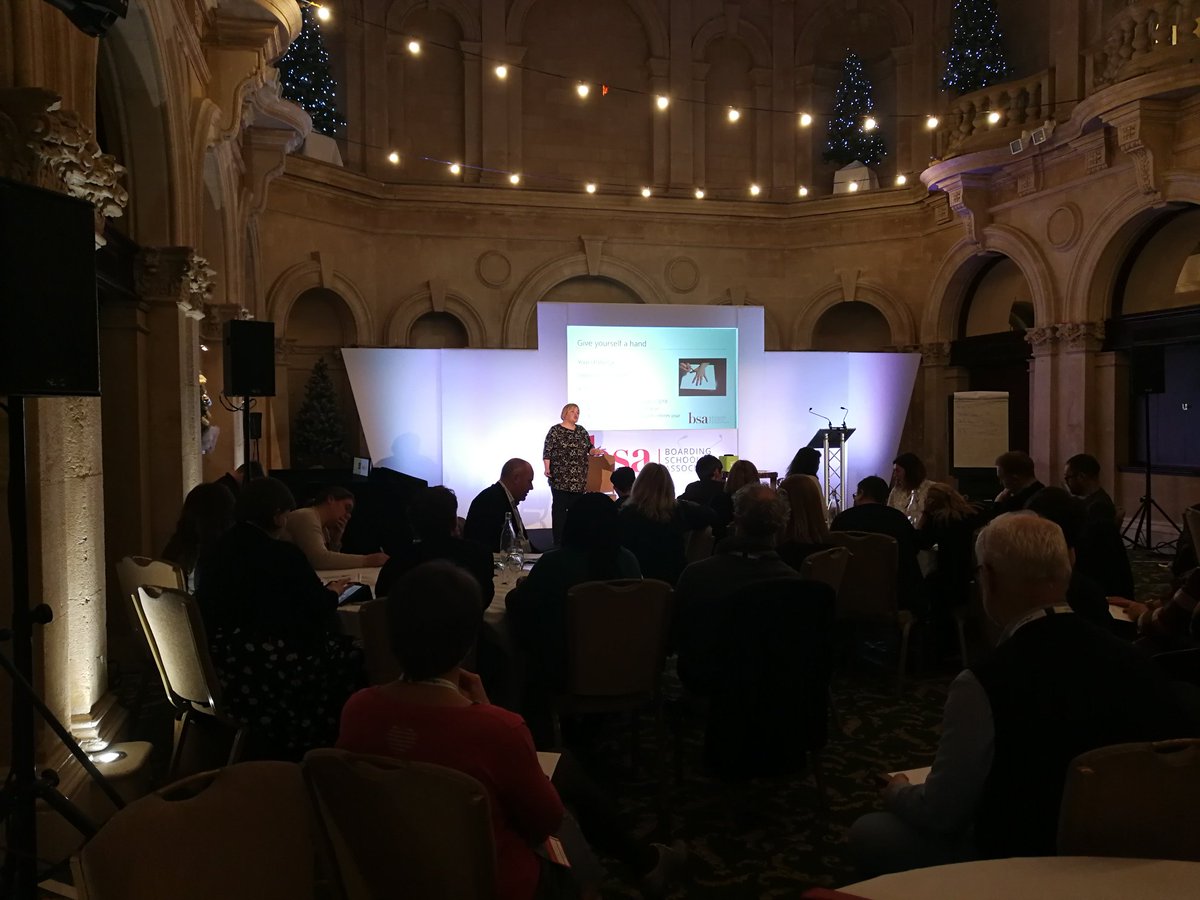 Bringing day one of our Boarding House staff conference to a close, Tracy Shand asks House staff delegates whether they spend time looking after themselves. Thought provoking! #iloveboarding #BSAConf2018