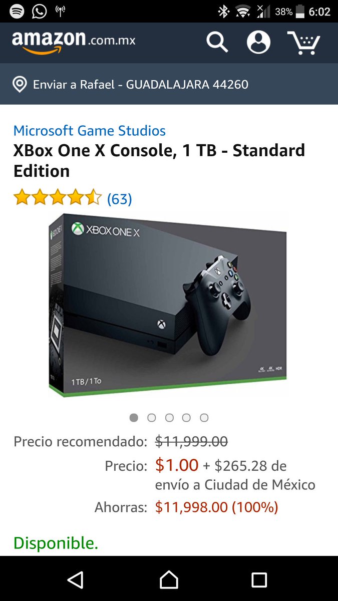 rafaperezgp's tweet image. @Profeco #QuieroMiXboxOneX la plataforma Amazon debe cumplirnos nos cancelaron varios envíos