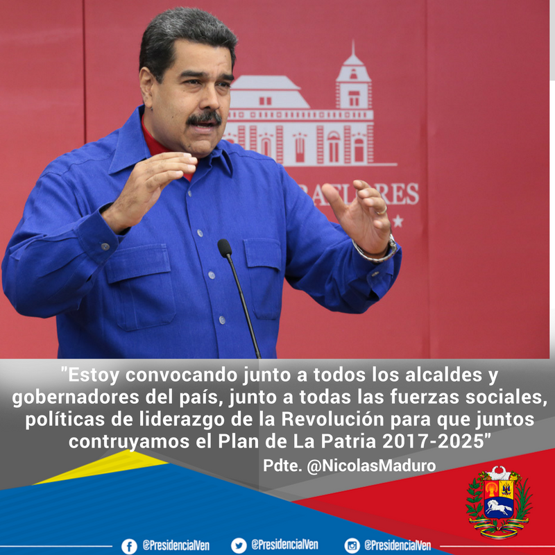 PresidencialVen's tweet photo. ✅#2018PorMásVictorias Este 6 y 7 de enero inicia el proceso de construcción del Plan de La Patria 2019-2025. "Vamos a visualizar la Venezuela 2019-2025. Este Plan de Gobierno debe ser realizado por los venezolanos. Es un Plan de Gobierno Popular". Pdte. @NicolasMaduro https://t.co/ntHoIAoyeN