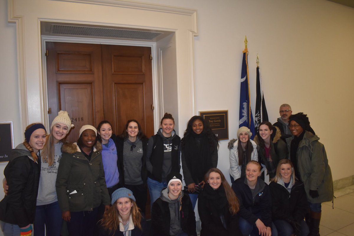 BJUBruinsWBB's tweet photo. Enjoyed visiting @TGowdySC  office in DC today. Appreciate his work on behalf of our country and state! #wearebruins #BJUwbb https://t.co/VsFvW3mAaU