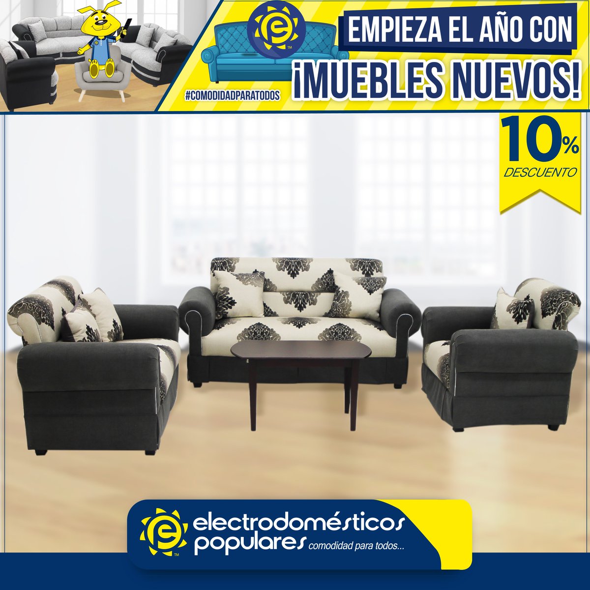 ElecPopulares's tweet photo. *Juego de Sala Modelo Maracaibo Jr 
 incluye Cojines / cod.8664
  -Precio de Contado: Lps. 12,400.00
  -Crédito a 5 pagos: Lps. 2,480.00
  -Cuota Chiquita: Lps. 483.00
#AperturaTuCredito https://t.co/ZBTQvYolQW