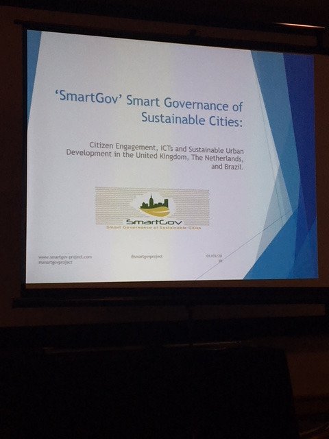 tpardo's tweet photo. Smart Governance of Sustainable Cities Comparative Study presented by Maria Alexandra Cunha - 3 research teams collaborarting Brazil; Netherlands; Scotland - #SCSGRP Consortium @CTGUAlbany #HICSS2018 @MilaGasco https://t.co/DPeJV4bCjH