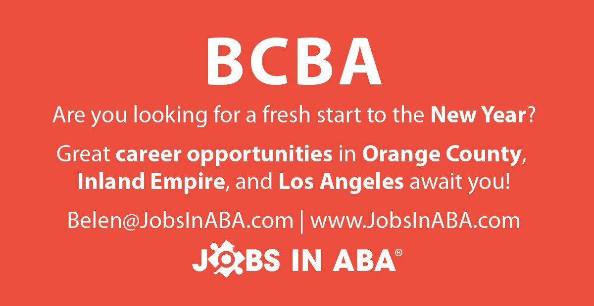 JobsInABA's tweet photo. #BCBA are you looking for a new #career #opportunity this #year? Well then contact #JobsInABA today!
https://t.co/tWL1MaoFWC #LosAngeles #OrangeCounty #InlandEmpire #SanFrancisco and many more locations! Reach out to us today! #autism #job #lovewhatyoudo https://t.co/rqCnG8jAIj