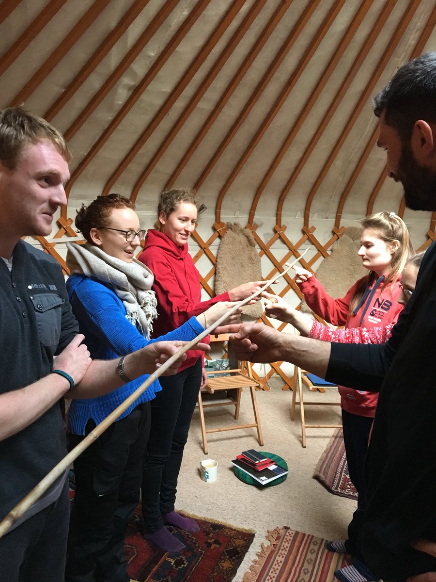 AmbiosLtd's tweet photo. Off we go again. New trainees #floatingstick #GrowthMindset @ #LowerSharphamFarm 12week #natureconservationtraining #experience https://t.co/24QWrmZ7JL