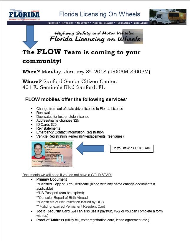 CitySanfordFL's tweet image. The #FLOWmobile is coming back to #SanfordFL - take care of all your licensing needs conveniently in downtown on Jan. 8 9am-3pm 401 E. Seminole Blvd. TY Highway &amp;amp; Safety Motor Vehicles!