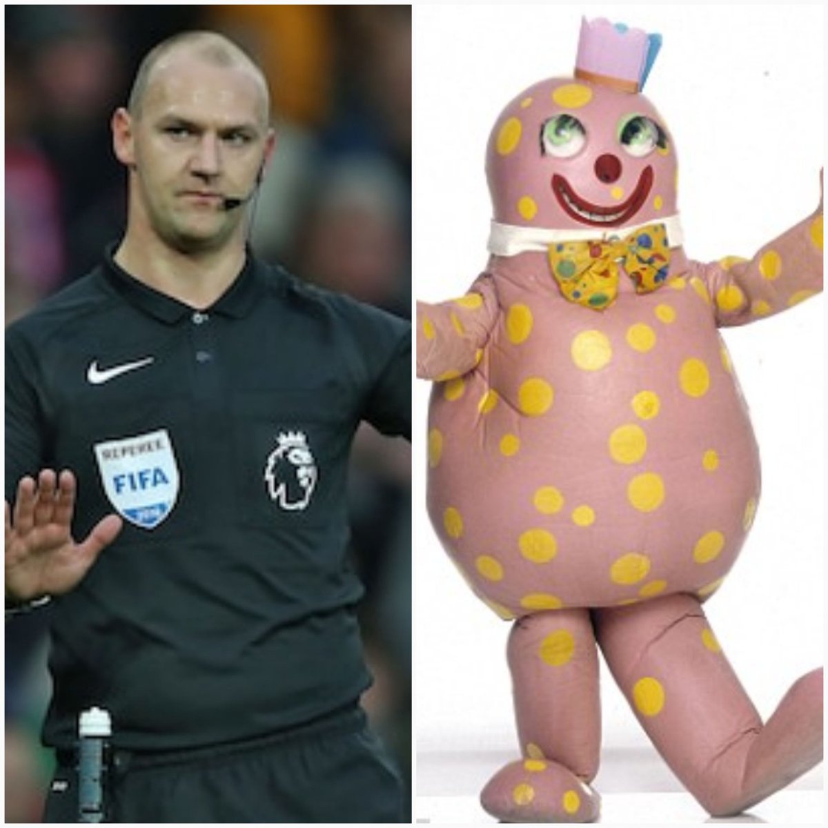 AllenCummings6's tweet photo. Blobby Watch: Mr Madley was in charge of #SCFCvTHFC. He allowed one clear offside goal to stand (no change there then) and failed to produce an obvious second yellow card for Sanchez. Undoubtably the PL's worst referee #FA https://t.co/z8HeJpmGY1