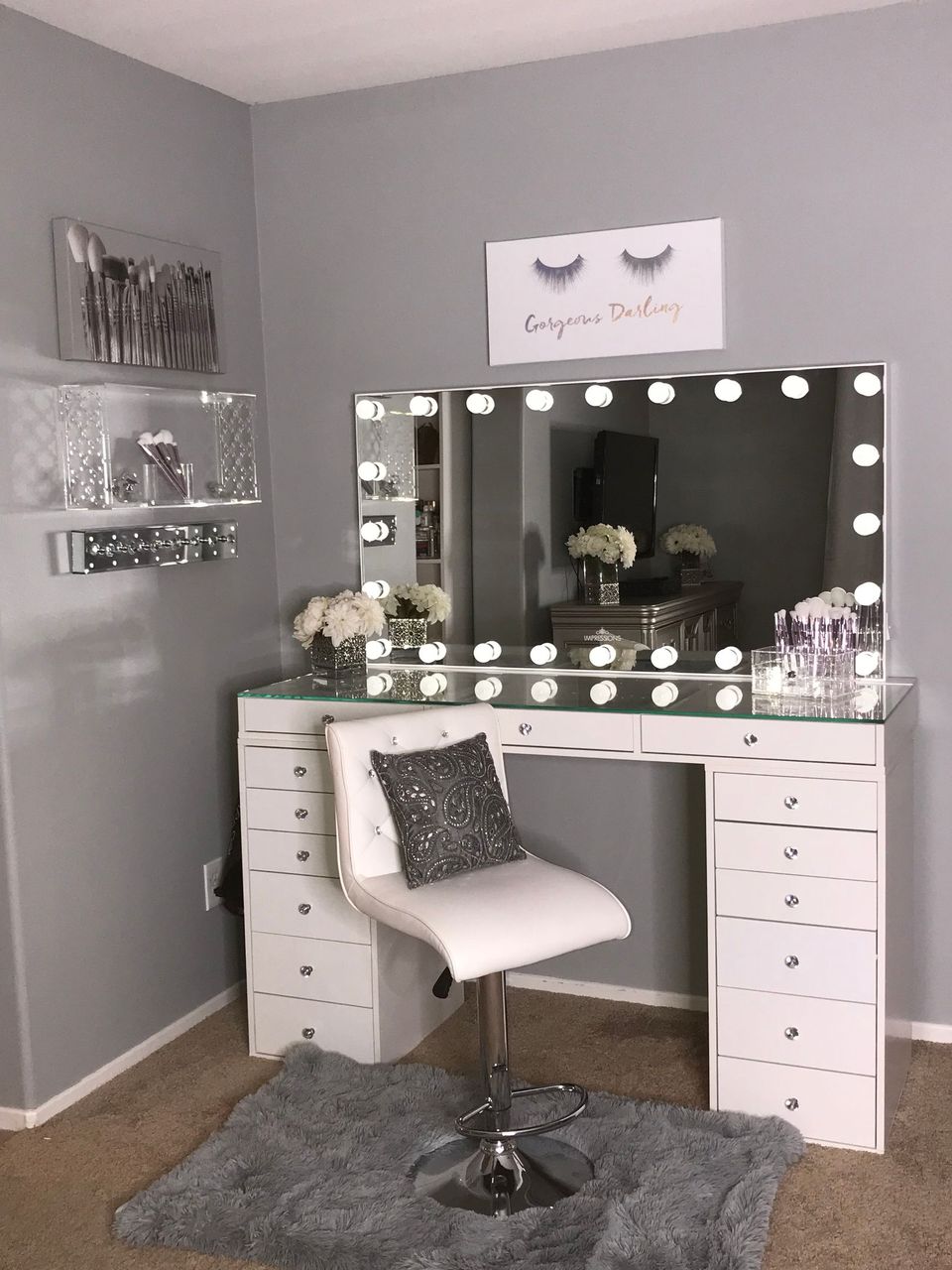 Impressions Vanity On Twitter This Vanity Setup From Mexibelle Is Too Perfect Vanityinspo Repost Vanitygoals Featured Impressionsvanity Hollywood Glow Panorama Extra Wide Vanity Mirror Slaystationpro 2 0 With Drawer Units