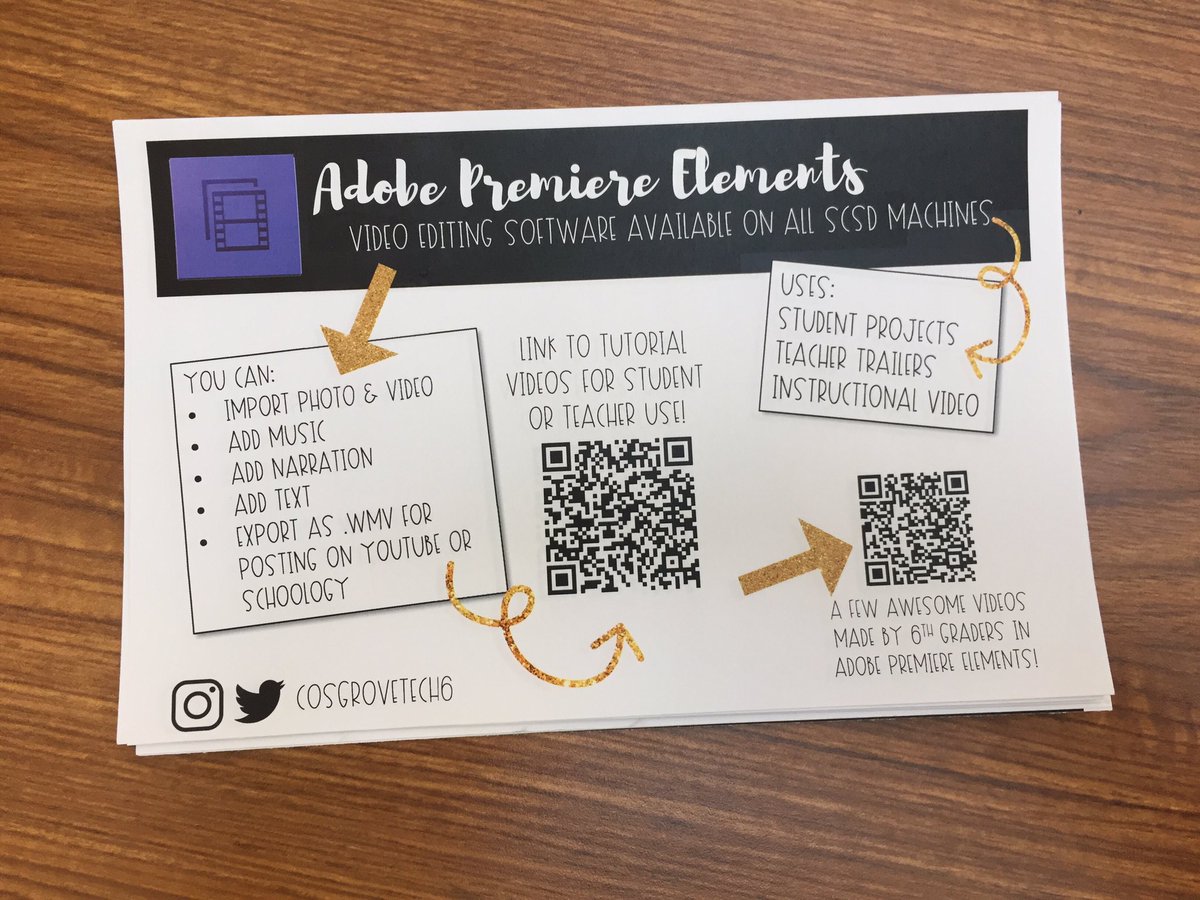 CosgroveTech6's tweet photo. Missed #AppSpeedDating today? Here's a Premiere Elements handout! https://t.co/jfWiRkYDaq