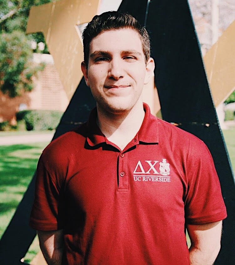 DeltaChiHQ's tweet photo. Meet IFC President Matthew Nicolai, Riverside, '19. His experience as the Sergeant-at-Arms on his chapter's executive board was an "invaluable experience that solidified his drive for encouraging excellence and unity in the Greek Community" #WhyDeltaChi #GreekLife #Leadership https://t.co/iEEgzytAPZ