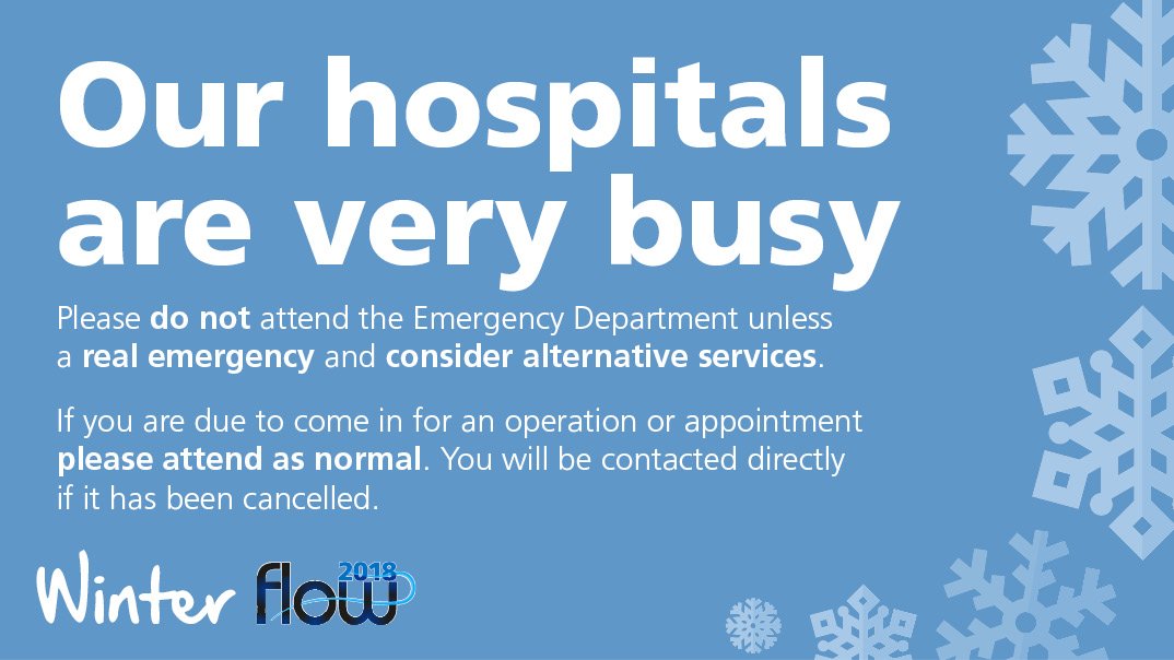 nottmhospitals's tweet photo. Due to sustained pressures we unfortunately have to cancel some routine operations and appointments, see more detail here: https://t.co/aIw83HmpZk https://t.co/gulGwlAdNa