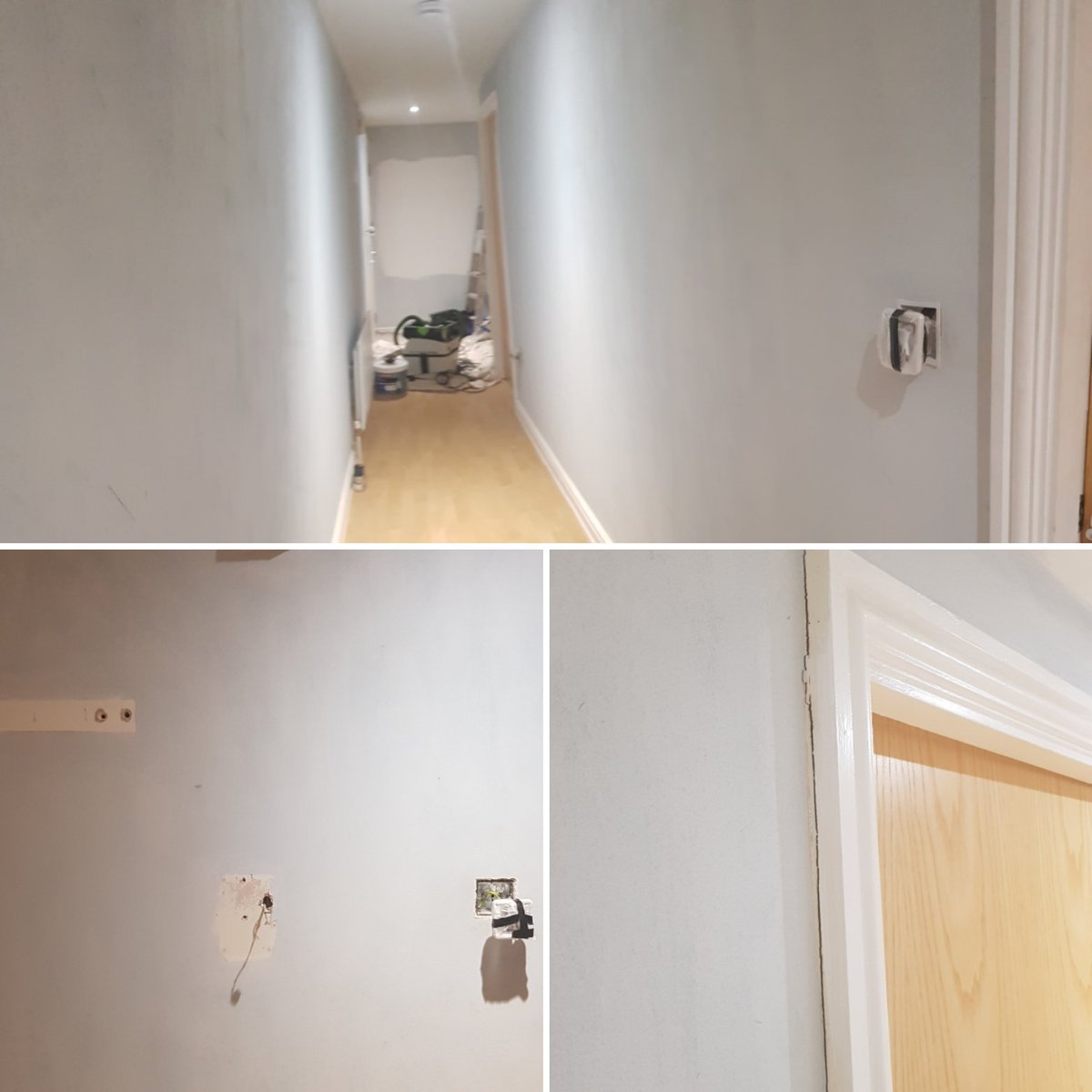 Jenthedecorator's tweet photo. B&A of last weeks job.
yellowing woodwork & suede textured paint ,it was very rough & Sharp but got the @Festool_GB on it to smooth it down
@JohnstonesTrade aqua system on woodwork & #covaplus on ceiling
@DTPaintExpert #Rocksalt on walls
@LittleGreene #Deepspaceblue feature wall https://t.co/kkTanuOevw