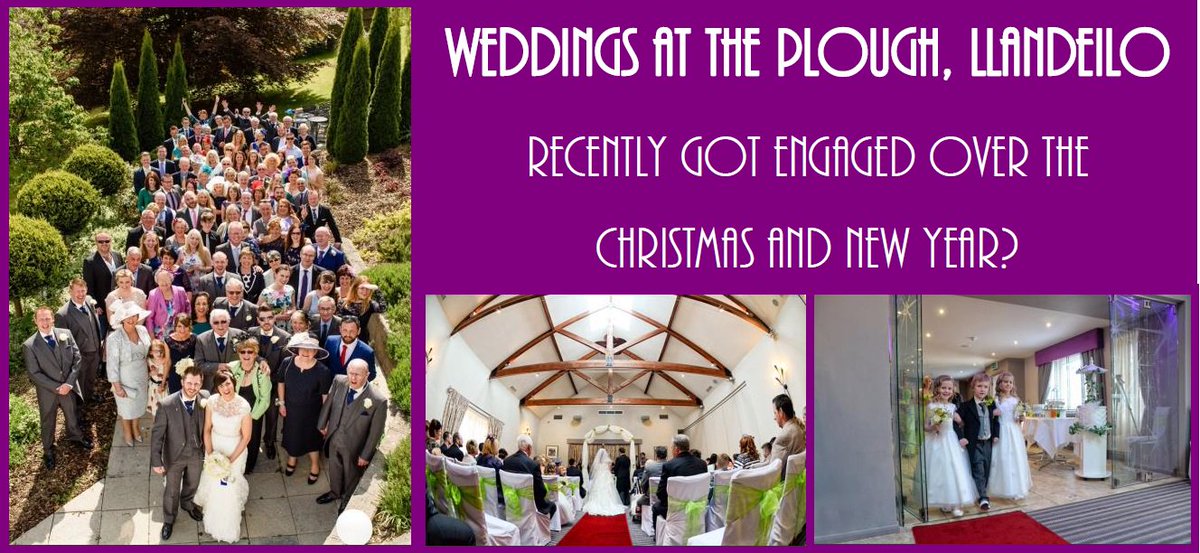 Engaged over the Festive Period? 
Come &amp; visit our venue &amp; meet with our wedding coordinators, personalised tour of the venue &amp; discuss your thoughts to create a magical &amp; enchanting day. 
A wedding venue perfect for you. #Weddinghour #Ploughrhosmaen
ht.ly/gqN730hxALg