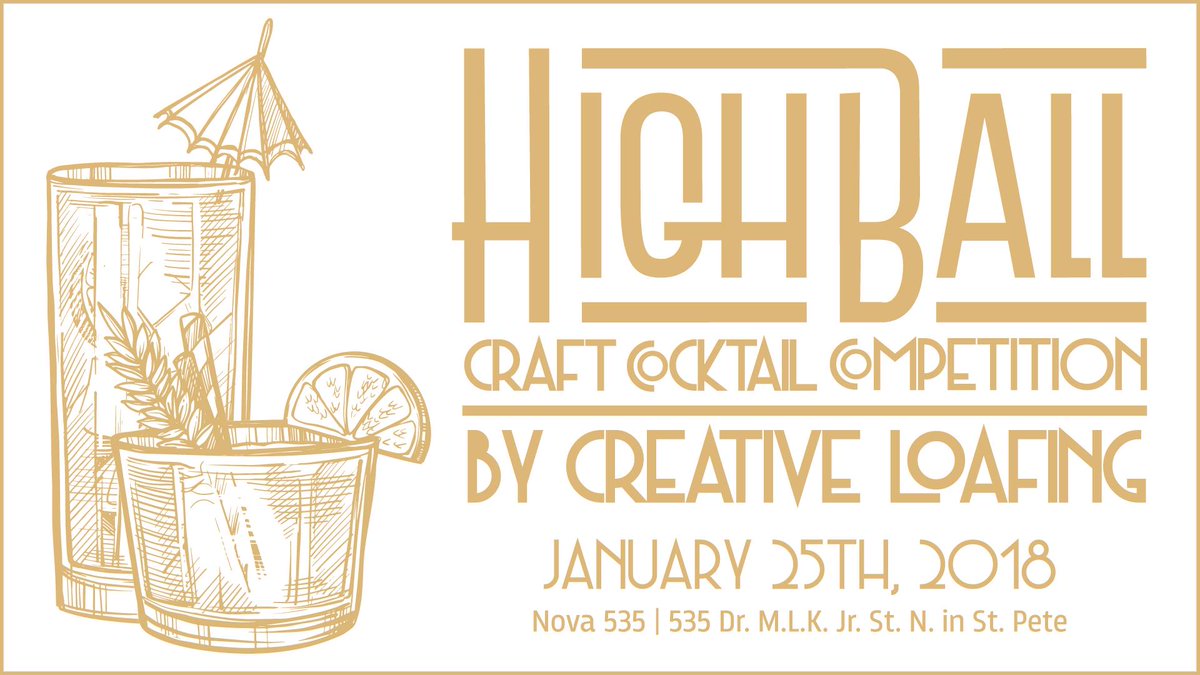 cl_tampabay's tweet photo. #CLHighBall is almost here! Sample your way around UNLIMITED craft cocktails as you sip your way to finding the best! Advance tickets are on sale NOW through January 24th! SAVE $10 OFF the door price. https://t.co/kT8RWKDwQu RT? https://t.co/1CyR4z2nMJ
