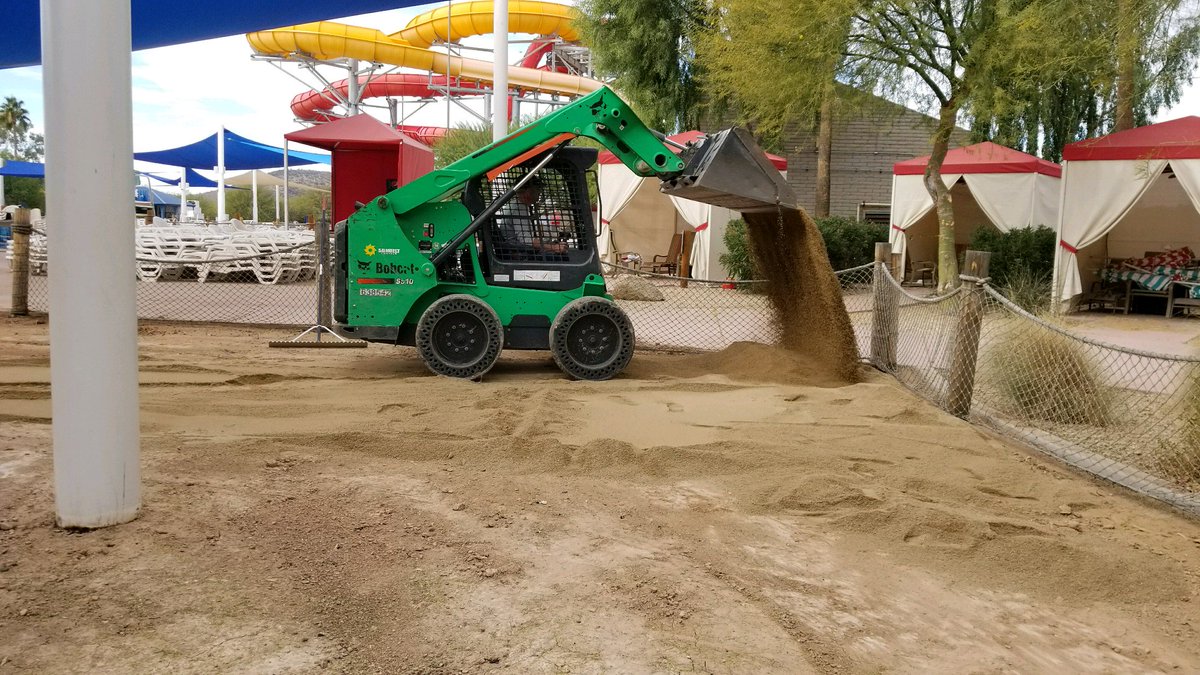 CelebrityGreens's tweet photo. Started the tear out @wetnwildphx! Installing new concrete footer around entire perimeter &amp; laying 25,000 SF of our exclusive turf made just for them this Friday! 
#allsynturf 
#KlassServices 
#2018 is underway!
#waterpark
#Phoenix https://t.co/edlP4nTjXw