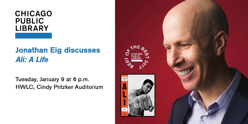 Chicago Public Library (@chipublib) on Twitter photo Next Tuesday, January 9, along with <a href="/midlandauthors/">Midland Authors</a>, we welcome ALI: A Life author <a href="/jonathaneig/">Jonathan Eig</a> to HWLC. #cplbest 🥊📖 ow.ly/WwUJ30hyXQG Next Tuesday, January 9, along with <a href="/midlandauthors/">Midland Authors</a>, we welcome ALI: A Life author <a href="/jonathaneig/">Jonathan Eig</a> to HWLC. #cplbest 🥊📖 ow.ly/WwUJ30hyXQG