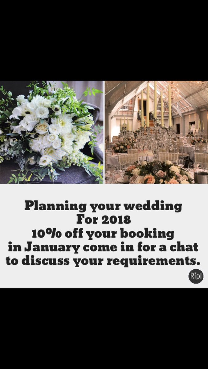 bbldesign.co.uk                                0208 393 6333
Planning your wedding for 2018 10% off your booking in January