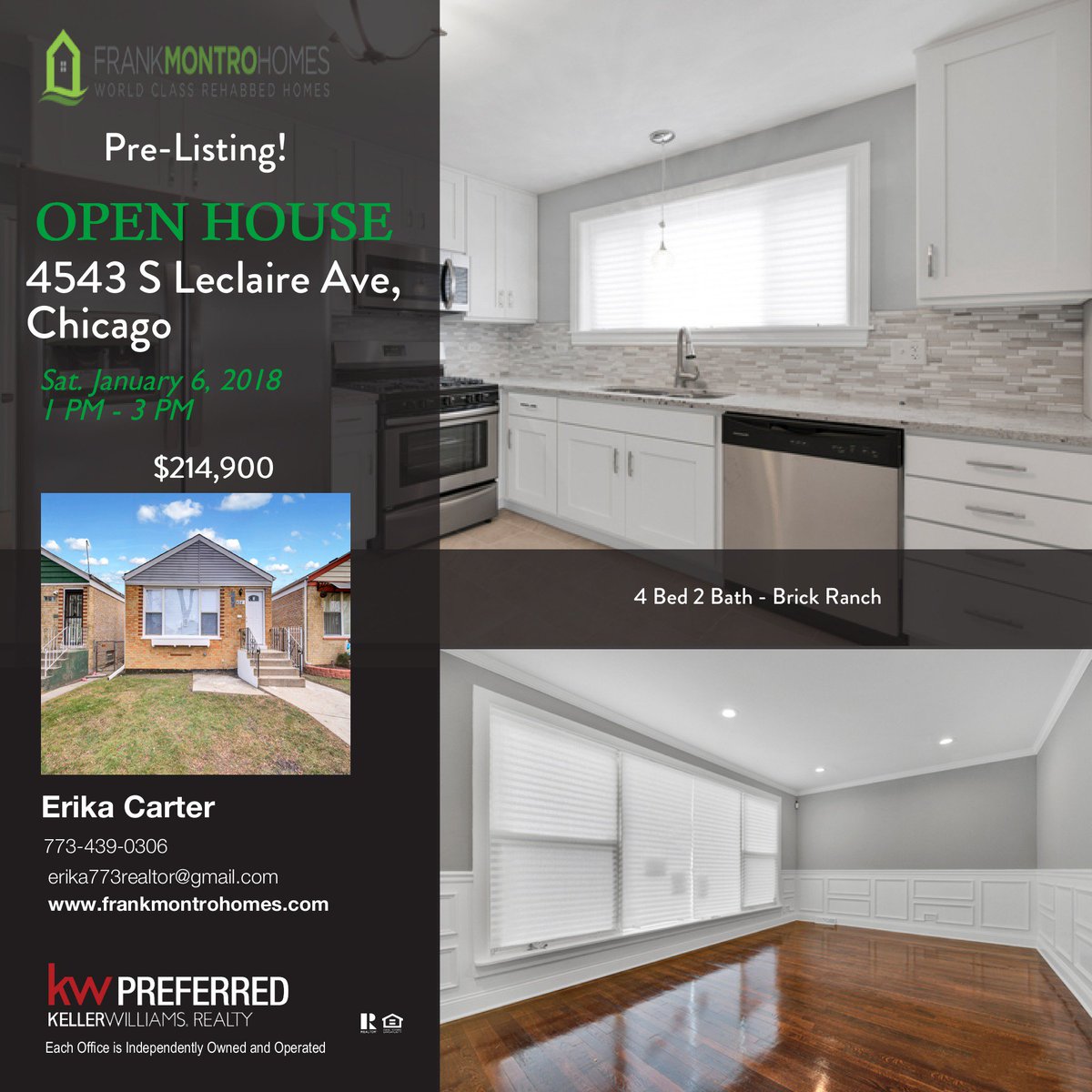 FrankMontro's tweet photo. Pre-Listing! Open House - Saturday Jan. 6 ⏰1 PM - 3 PM 
Be one of the first to see everything this home has to offer! Features 4 Bedroom and 2 Bath #BrickRanch ! 
https://t.co/t5G8aRo3Dh https://t.co/nLAjAtqQEs