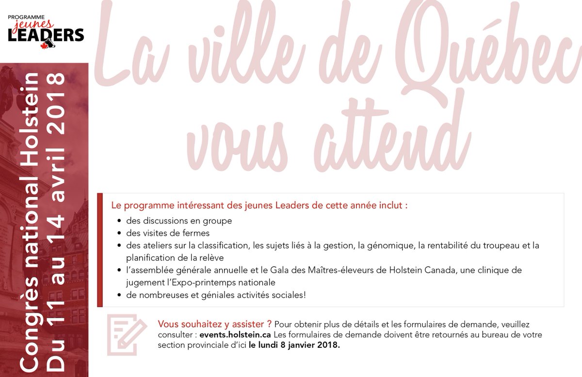Don't forget to send in your applications to your provincial Branch by January 8th! // N'oubliez pas d'envoyer votre candidature à votre branche provinciale avant le 8 janiver!