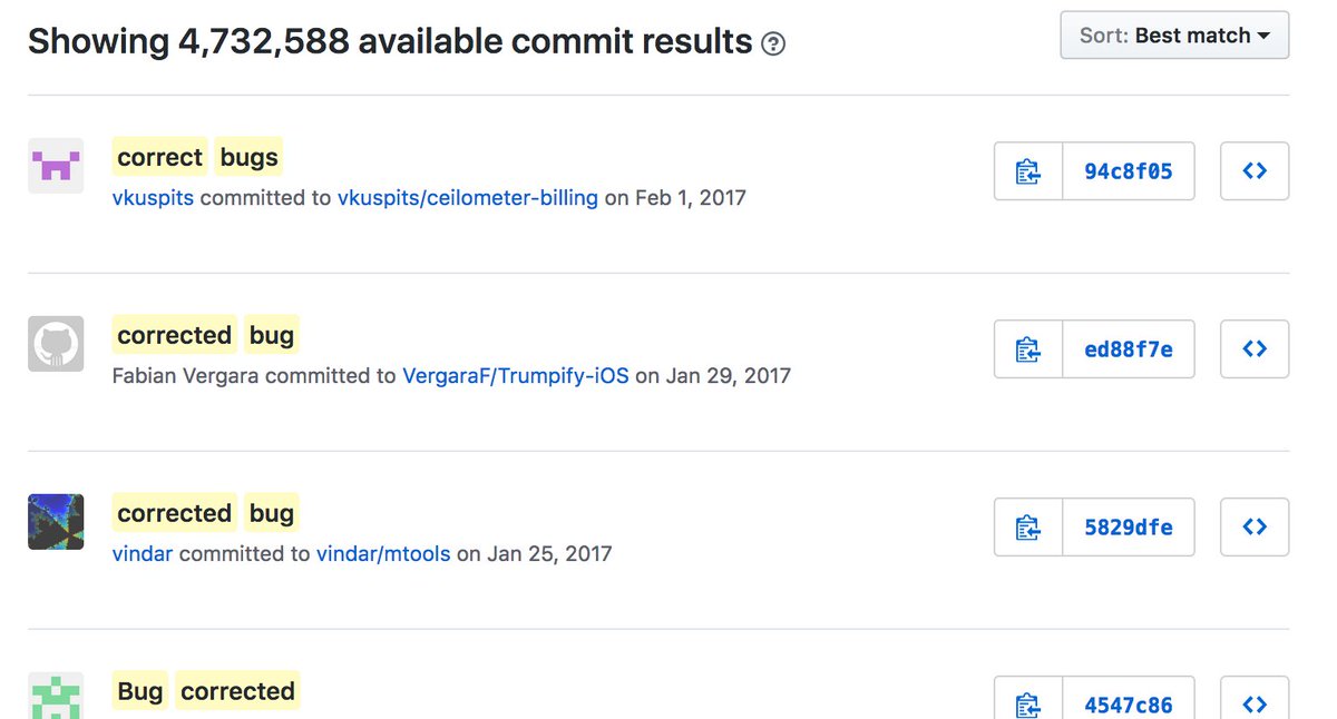I'm glad I'm not the only one who's a disaster at writing commit messages!
github.com/search?q=corre…
