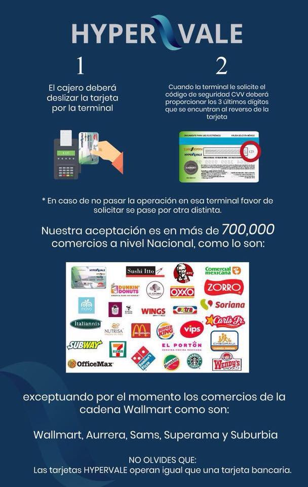 zel_delamor's tweet photo. Les paso esta info para todos los que no saben donde ir de compras con la tarjeta de @HypervaleMx lo consulté directo en la página #hypervale https://t.co/sIj9rP3inR