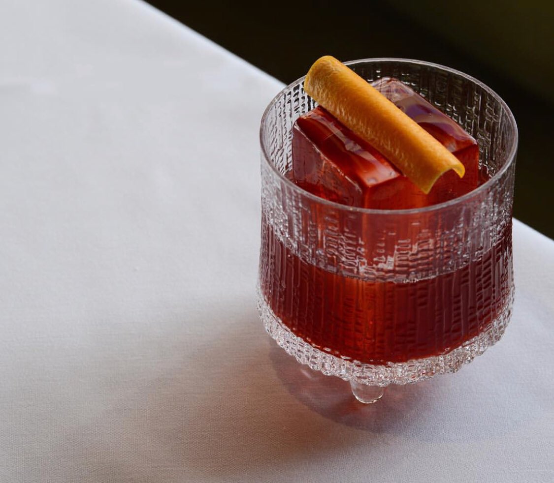 MizunaDining's tweet photo. 184 day old Negroni. Worth breaking sober January for. https://t.co/UlJQglb0Yd