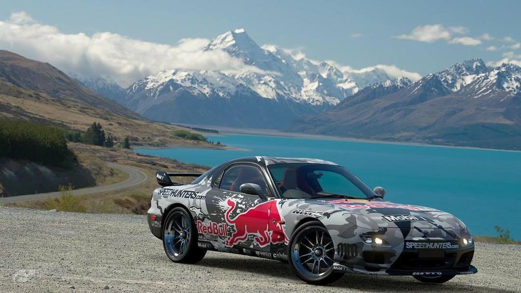 raynorclarke's tweet photo. Madbul inspired RX7 Spirit R Type A (FD), admiring the view over Lake Whakatipu, NZ.
#gtsport #madbul #lakewhakatipu #redbull #16x9photography #lookssoreal #speedhunters #rayclarkephotography #ps4pro #madmike #scenic #nz https://t.co/4SJoOmLRs8 https://t.co/5MHhruLNJC
