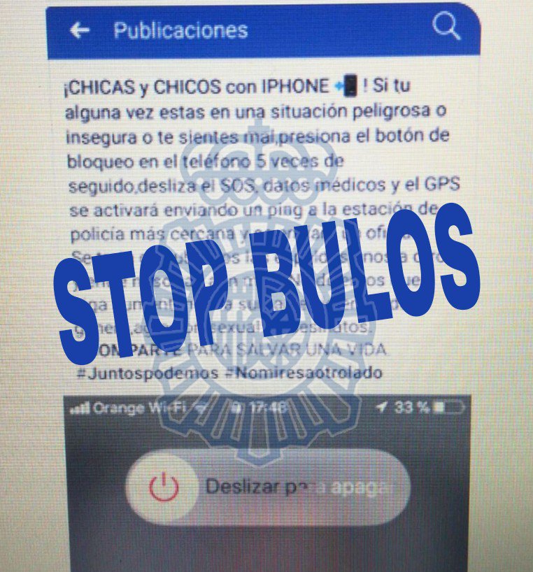 policia's tweet photo. El “SOS” de tu iPhone nunca enviará una posición geolocalizada a la comisaría mas cercana. #STOPBulos 
Te recomendados una opción segura ➡️ @alertcops 
https://t.co/Alc3rDX8kU https://t.co/0yIxbXu4TL