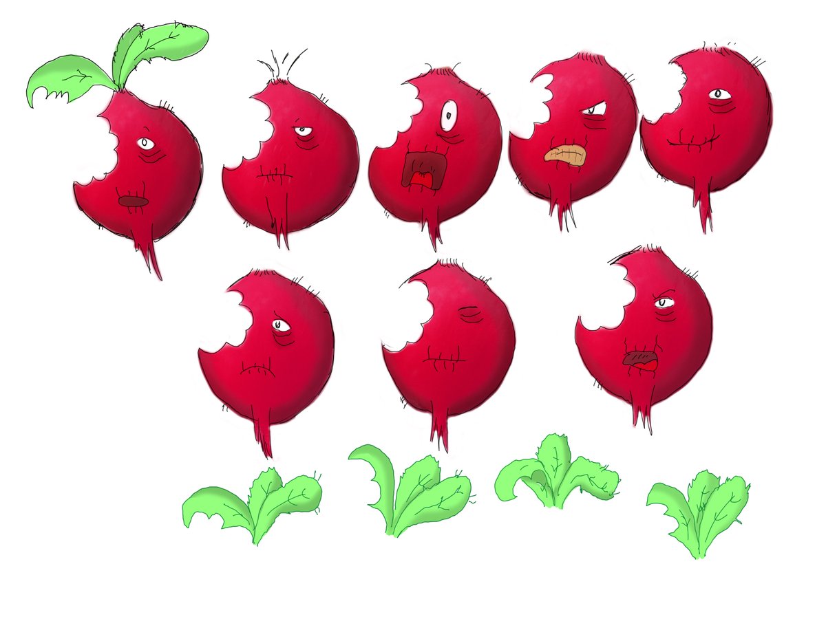 Matthew_N_Lee's tweet photo. Final Major Project character expressions... @USW_Animation @UniSouthWales
#veggierush #uswanimation #NightOfTheLivingRadish https://t.co/vNPUh7Wdcj