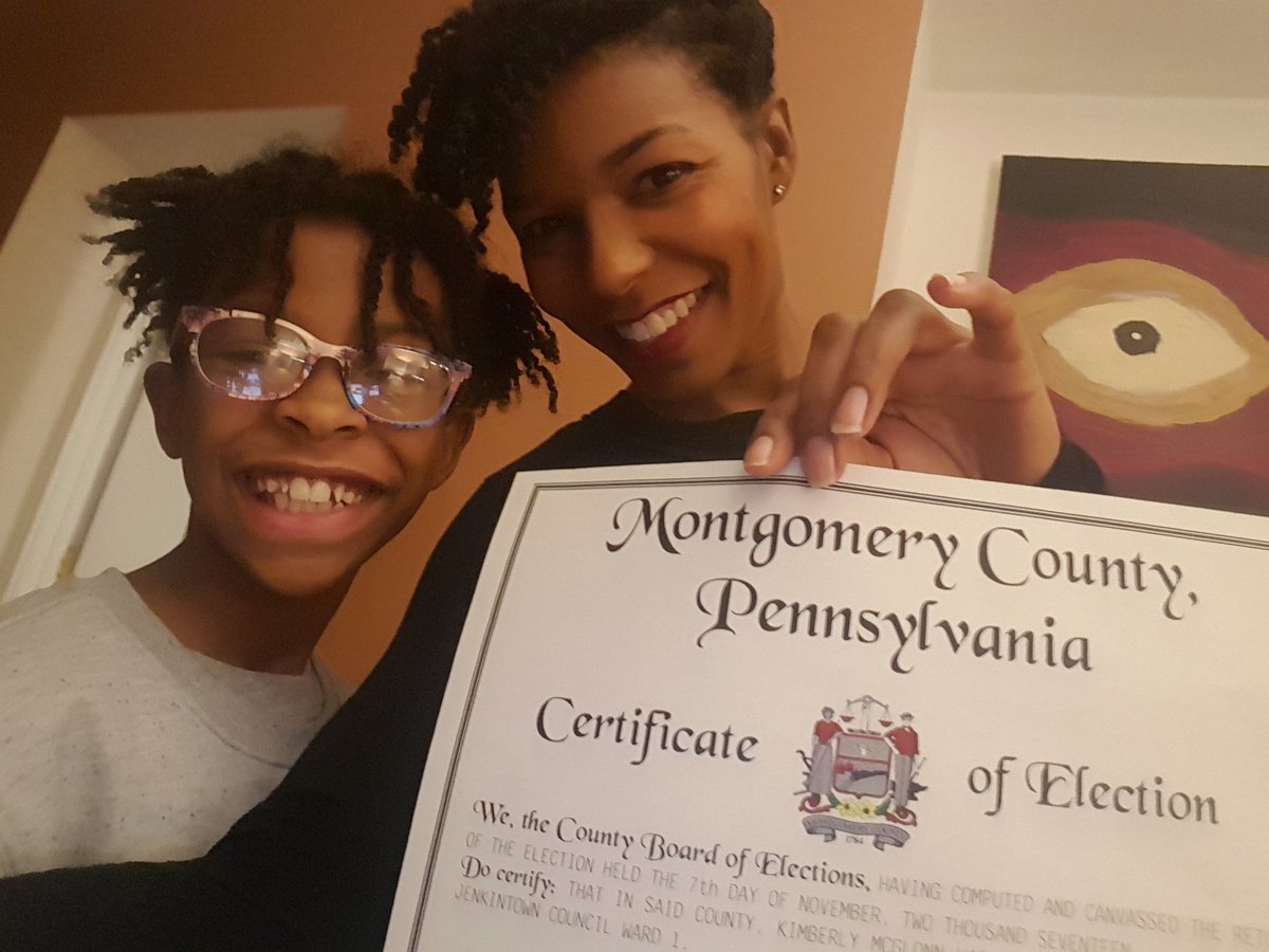 KimberlyMcGlonn's tweet photo. Sworn in last night to a 4 year term on Jenkintown Borough Council. Very proud to serve my community. Incredibly proud my daughter was my plus one.
#voteforwomen 
#forharriet
#forshirley
#forsojourner
#formydaughter https://t.co/0LPuZPqrkU