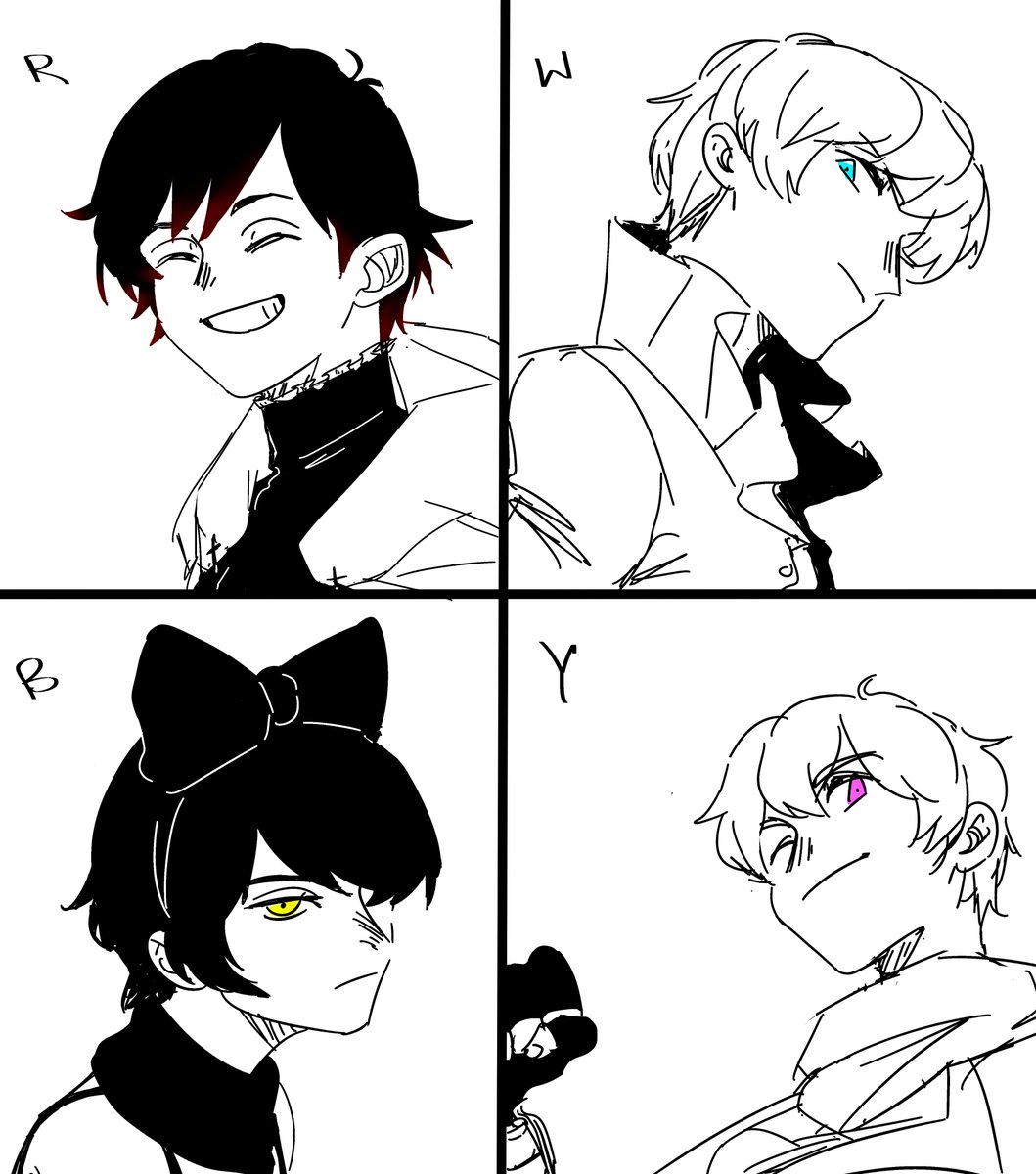 p0ssm's tweet photo. team rwby &amp; short hair https://t.co/GgpAVWZrE0