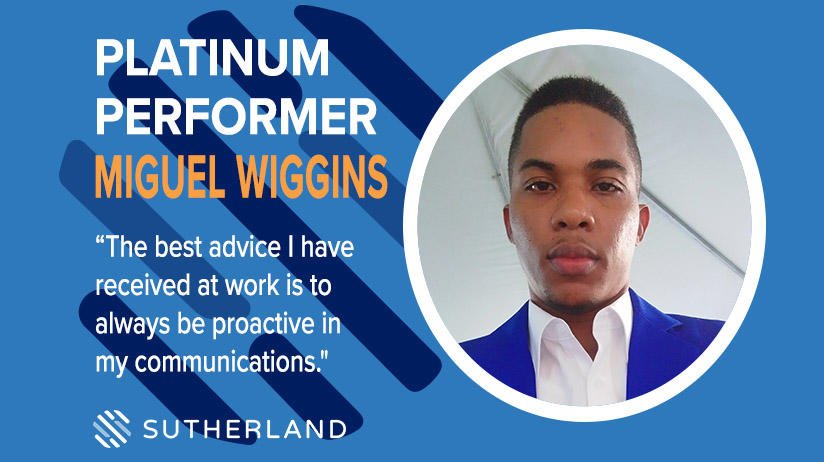 SutherlandHires's tweet photo. Here at Sutherland, we have many superstar team members! Check out Platinum Performer Miguel Wiggins! #WeAreSutherland #SutherlandStory #OneSutherland #opportunity #motivation #success #career #goals https://t.co/7pm3jqbIPo https://t.co/Ihwih8VSAd