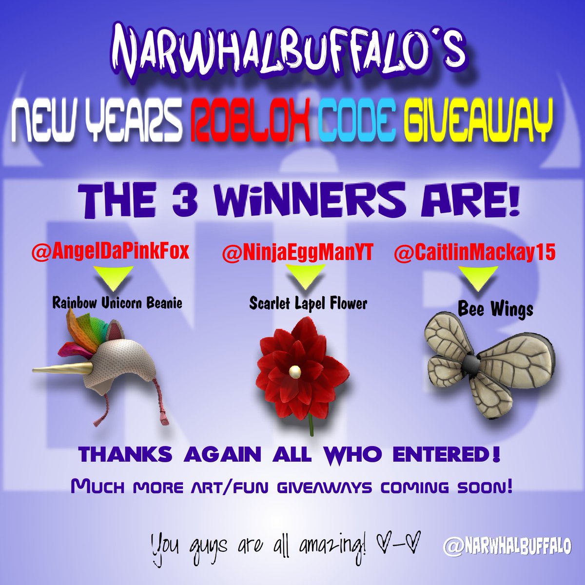 Narwhalbuffalo On Twitter Congratulations To The 3 Winners